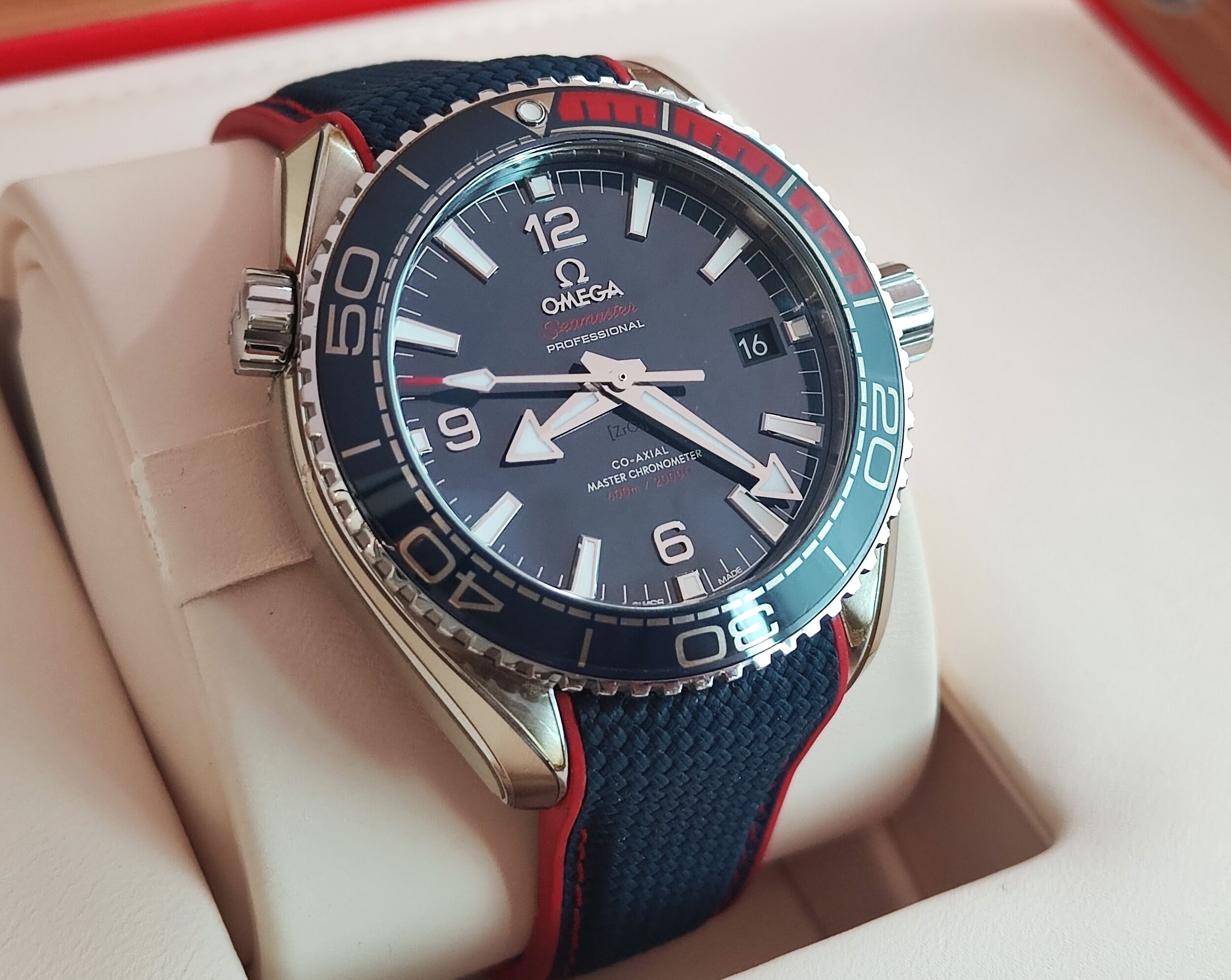 OMEGA 海馬 Planet Ocean 平昌冬奧 限量款 大錶徑43.5mm 原廠橡膠錶帶 奧運 奧林匹克~原廠盒單 2020 3