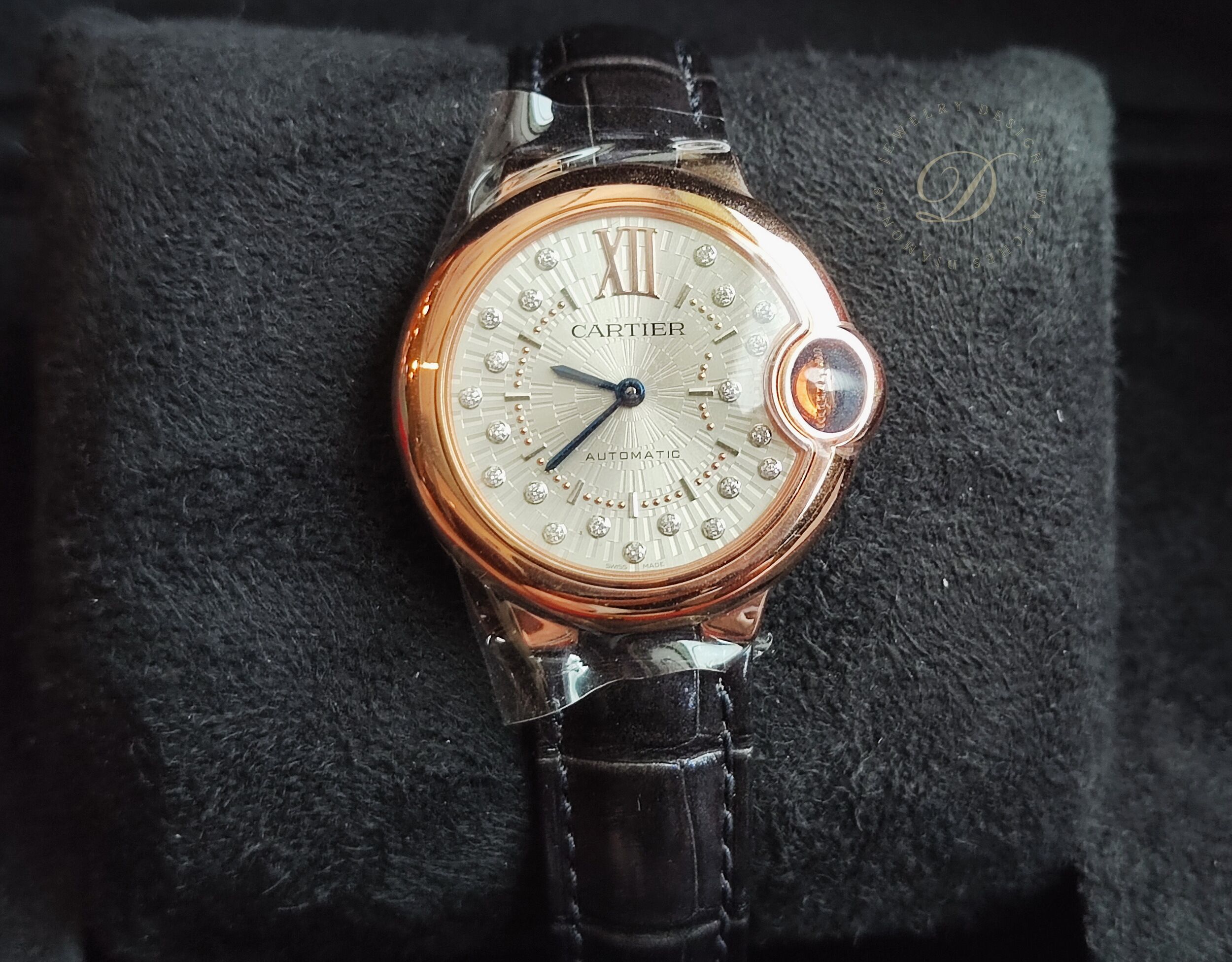 卡地亞 全新 BALLON BLEU 玫瑰金 藍氣球 錶徑33mm 原鑲鑽面 自動上鍊~原廠盒單 2026