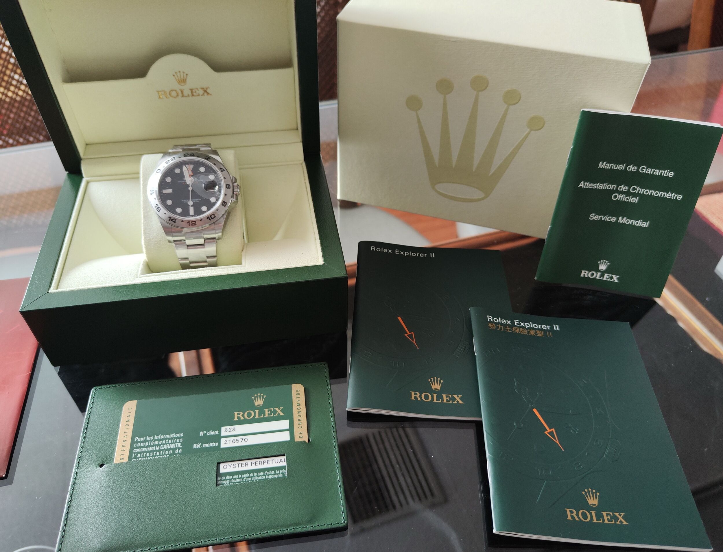 勞力士 216570 黑面 橘針 探險家二型 大錶徑42mm 黑探 GMT 兩地時間 探二~原廠盒單 國內AD 9